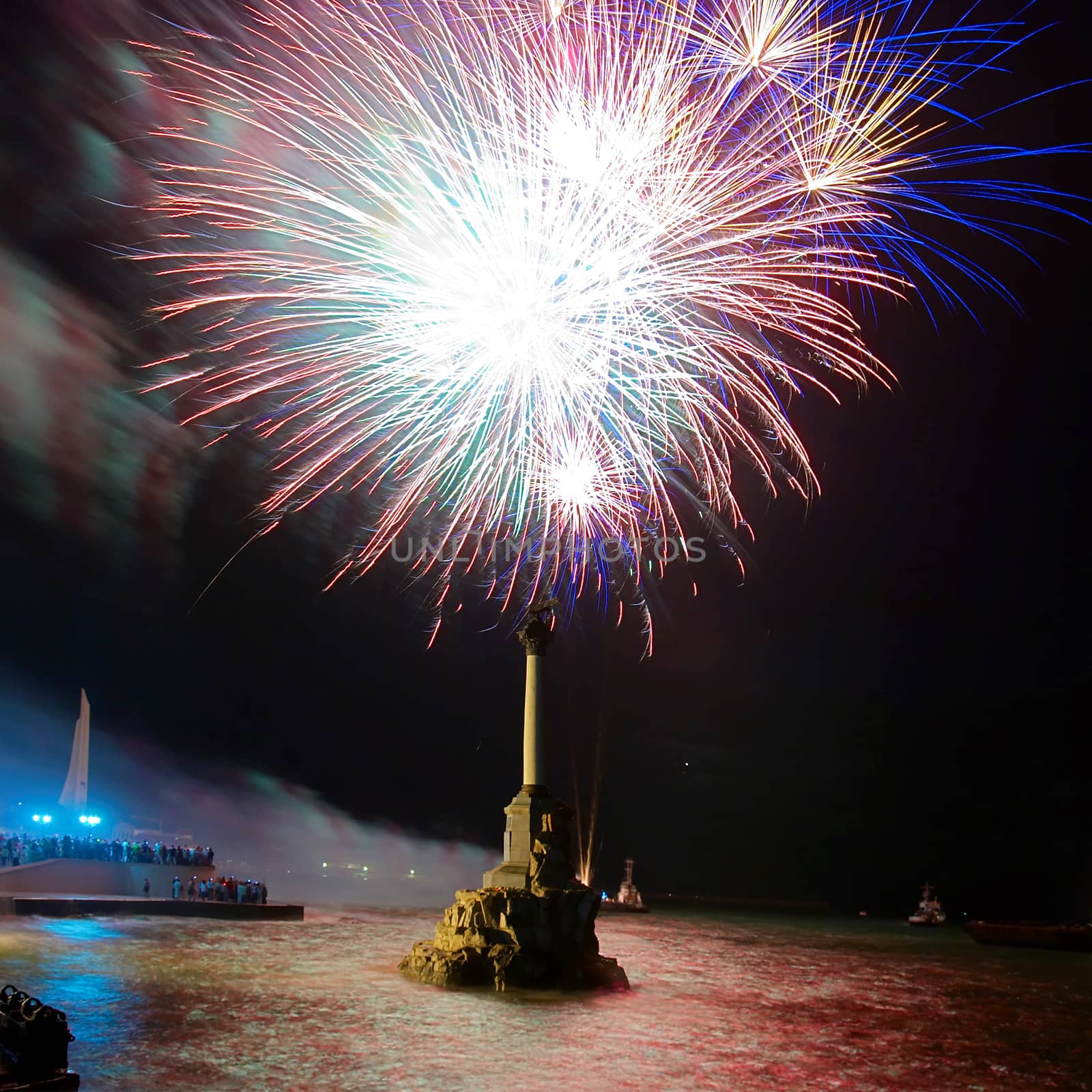 Salute, fireworks above the bay. Sevastopol. by vapi