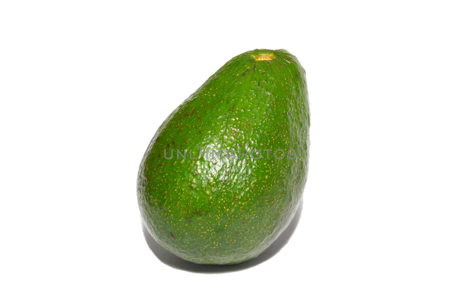 Green avocado isolated on white.