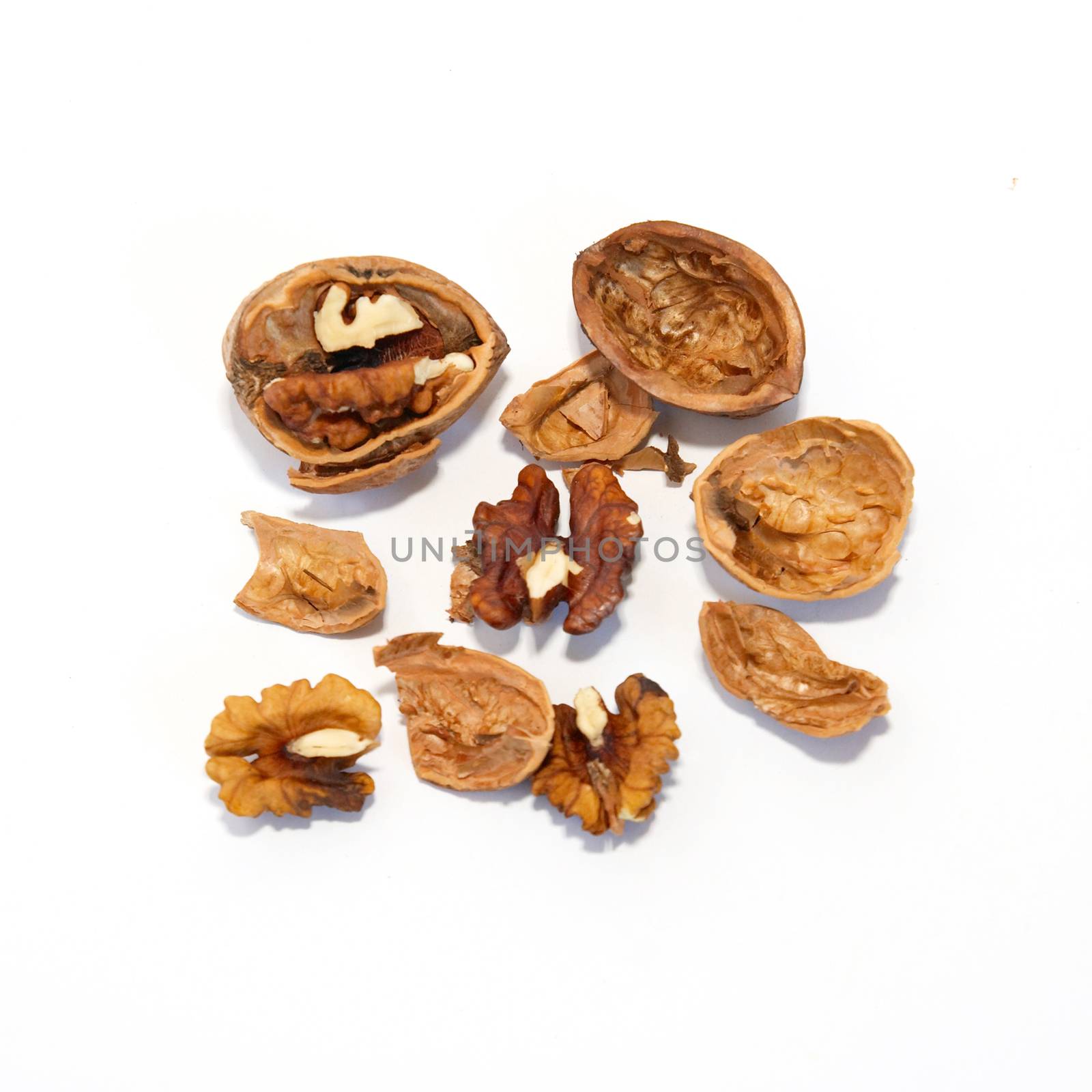 A walnuts isolated on white.