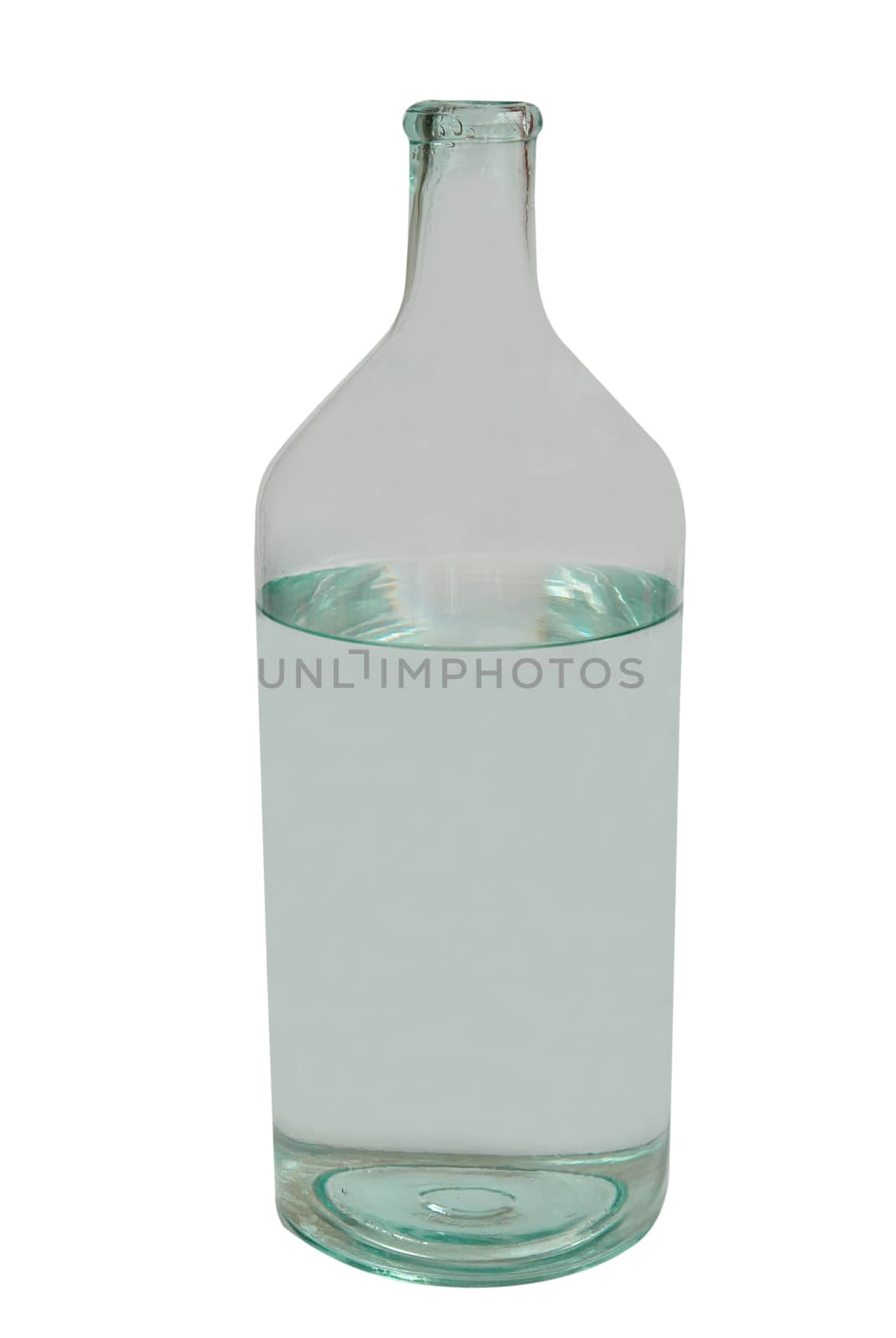 Transparent bottle isolated on white.