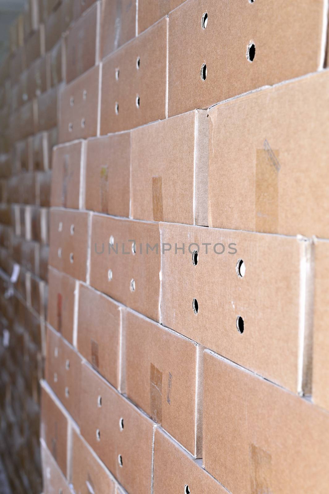 Cardboard packing boxes in a warehouse, background.