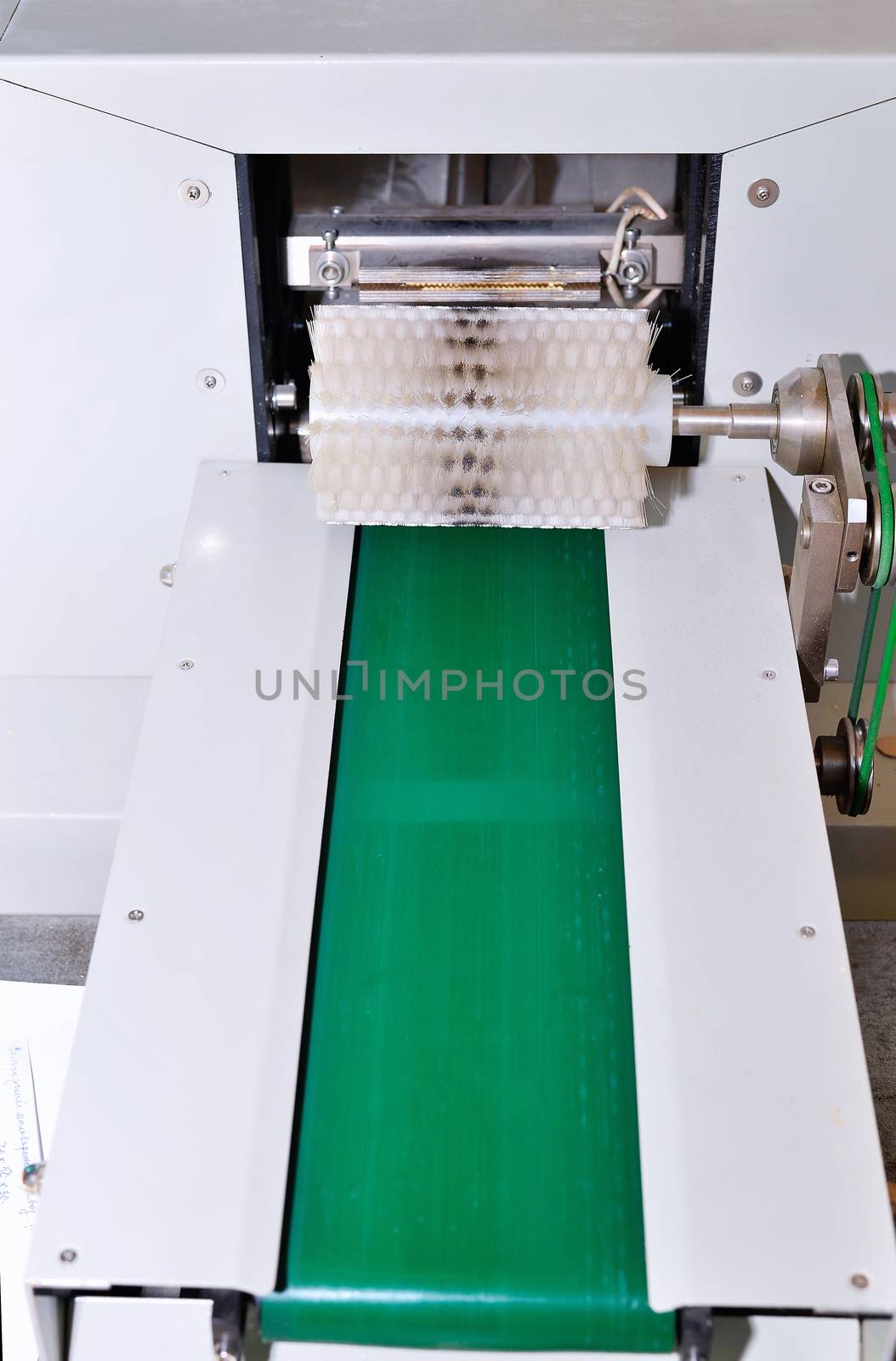 The conveyor at the plant for the production of soap