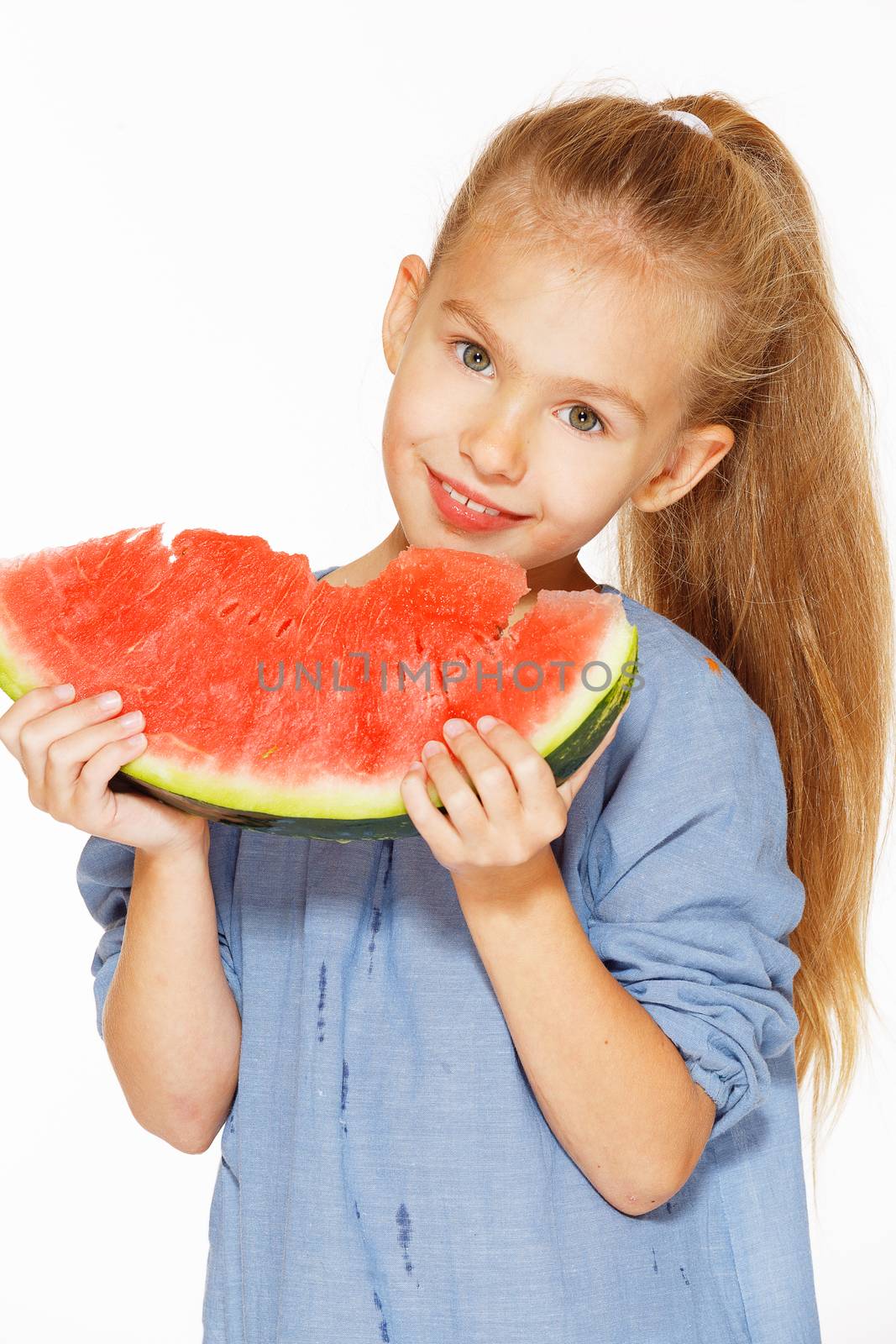 Little girl with watermelon by gorov108