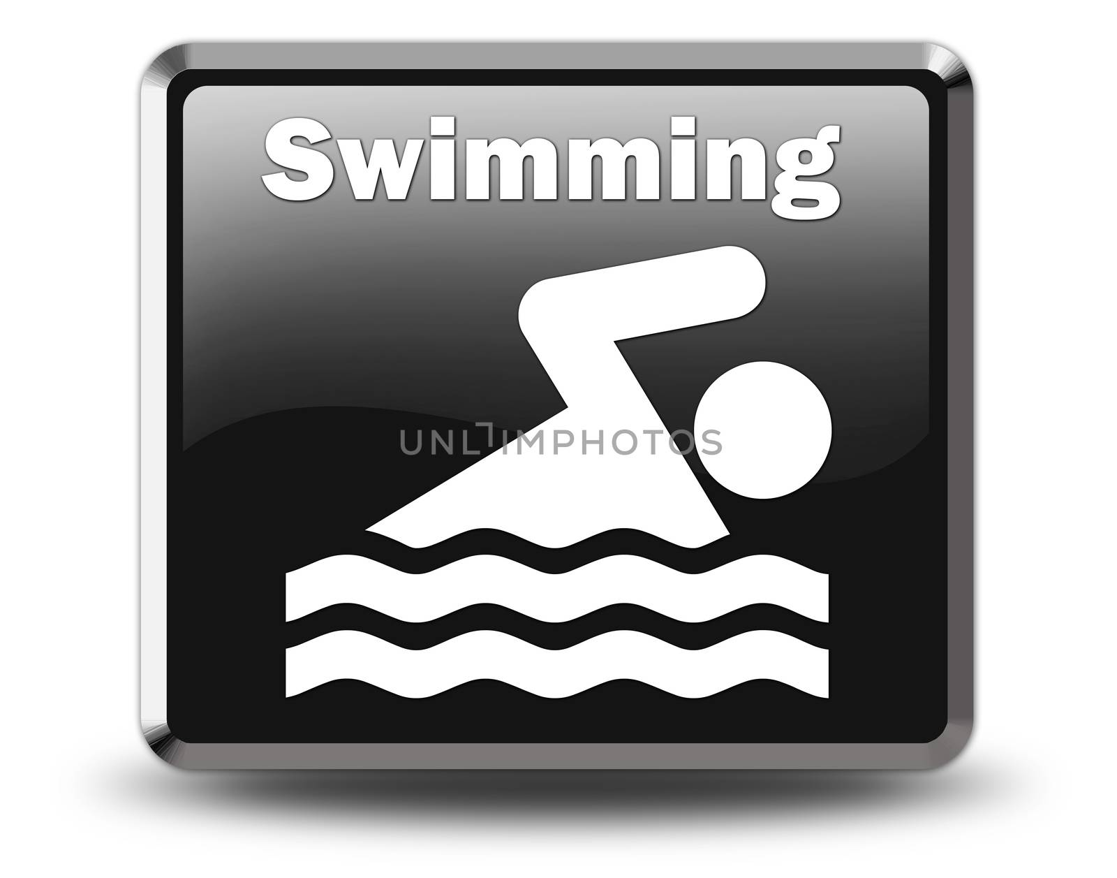 Icon, Button, Pictogram with Swimming symbol