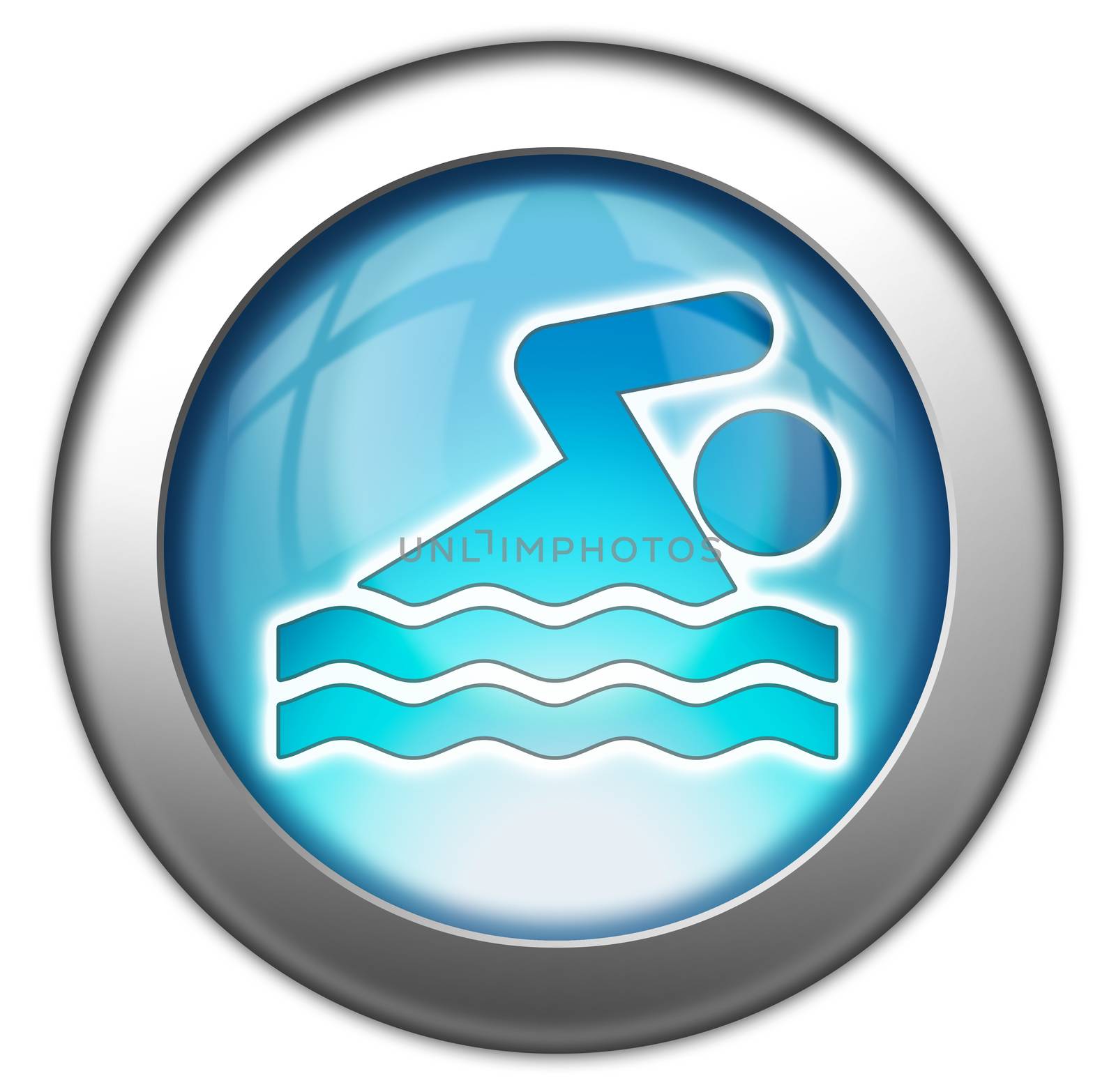 Icon, Button, Pictogram with Swimming symbol