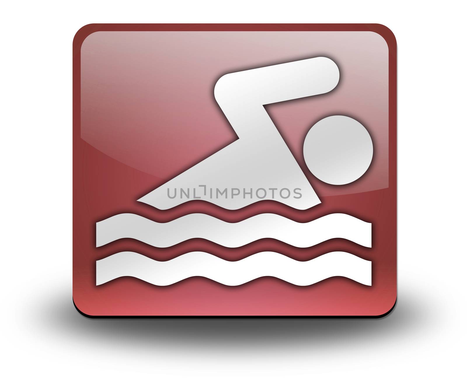 Icon, Button, Pictogram with Swimming symbol