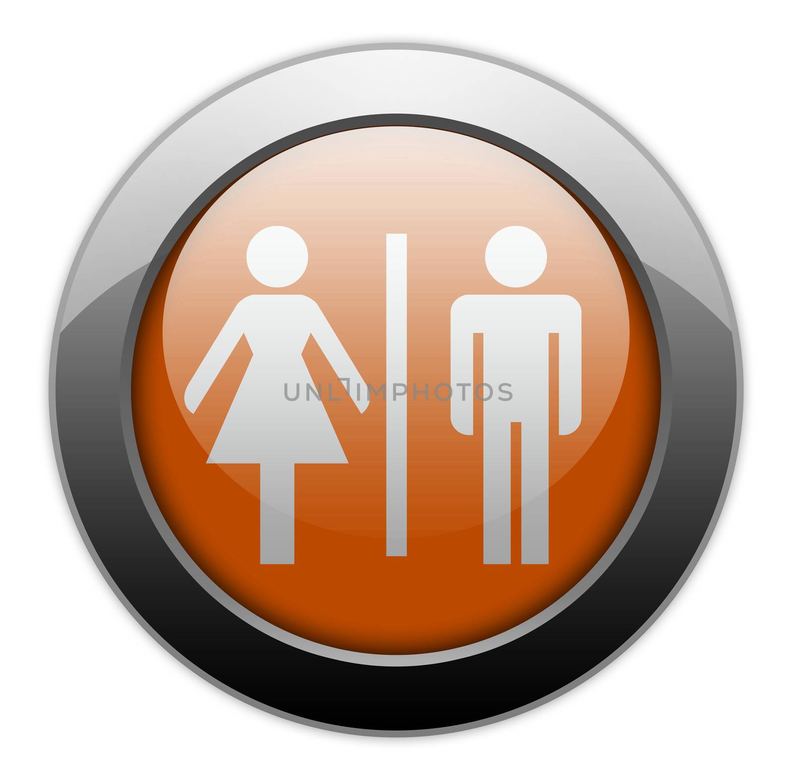 Icon, Button, Pictogram with Restrooms symbol