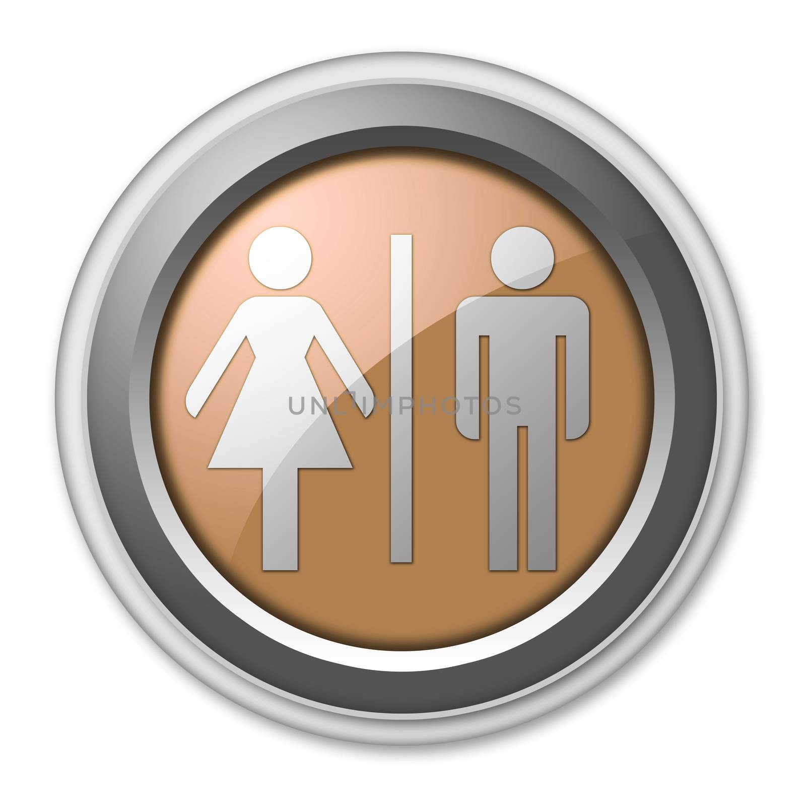 Icon, Button, Pictogram with Restrooms symbol
