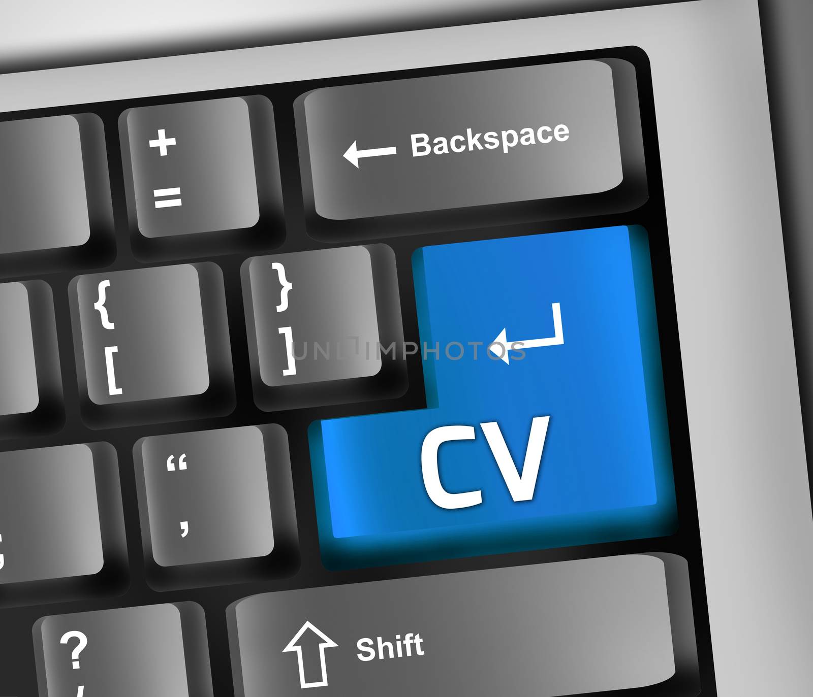 Keyboard Illustration with CV wording
