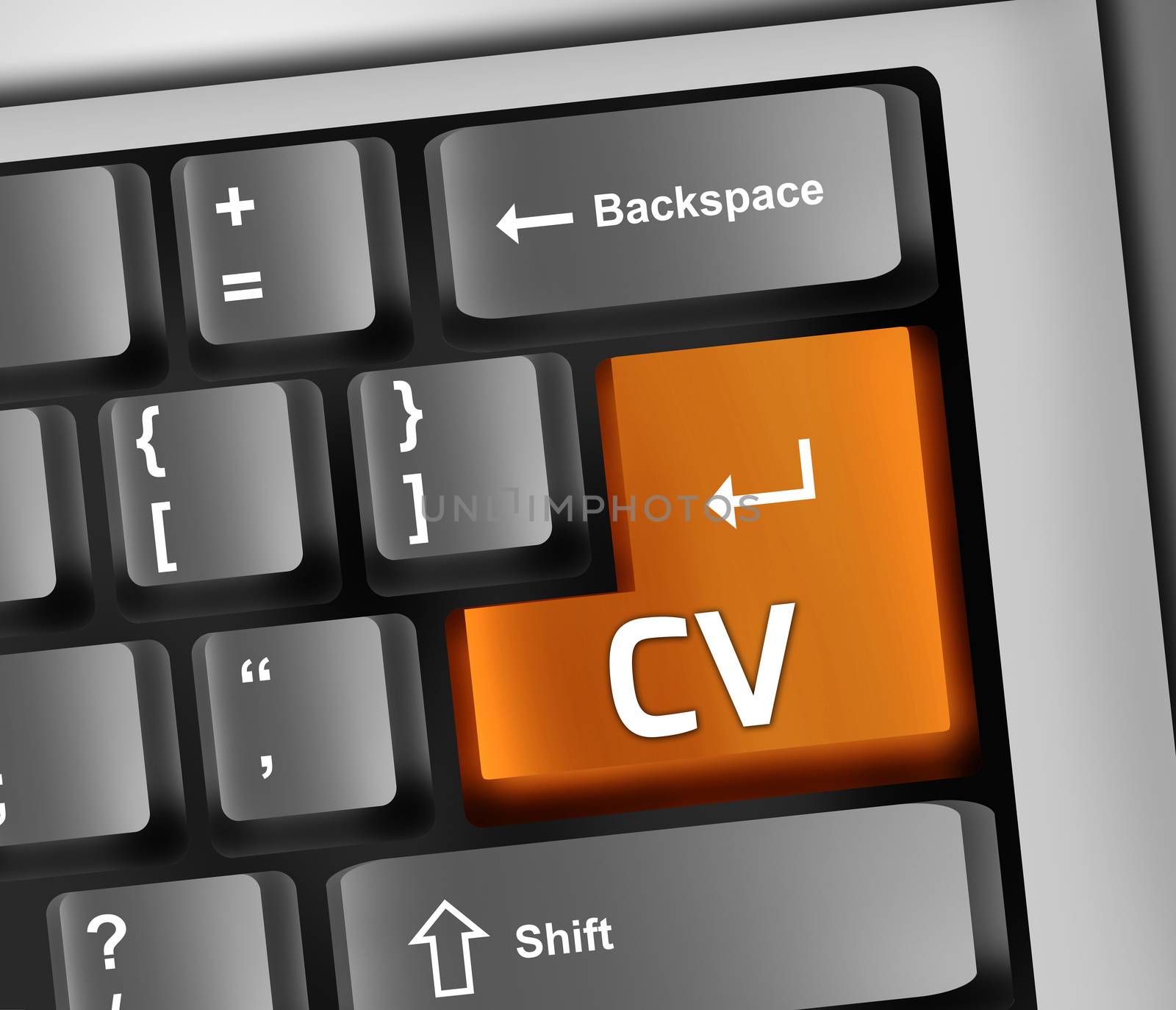 Keyboard Illustration with CV wording