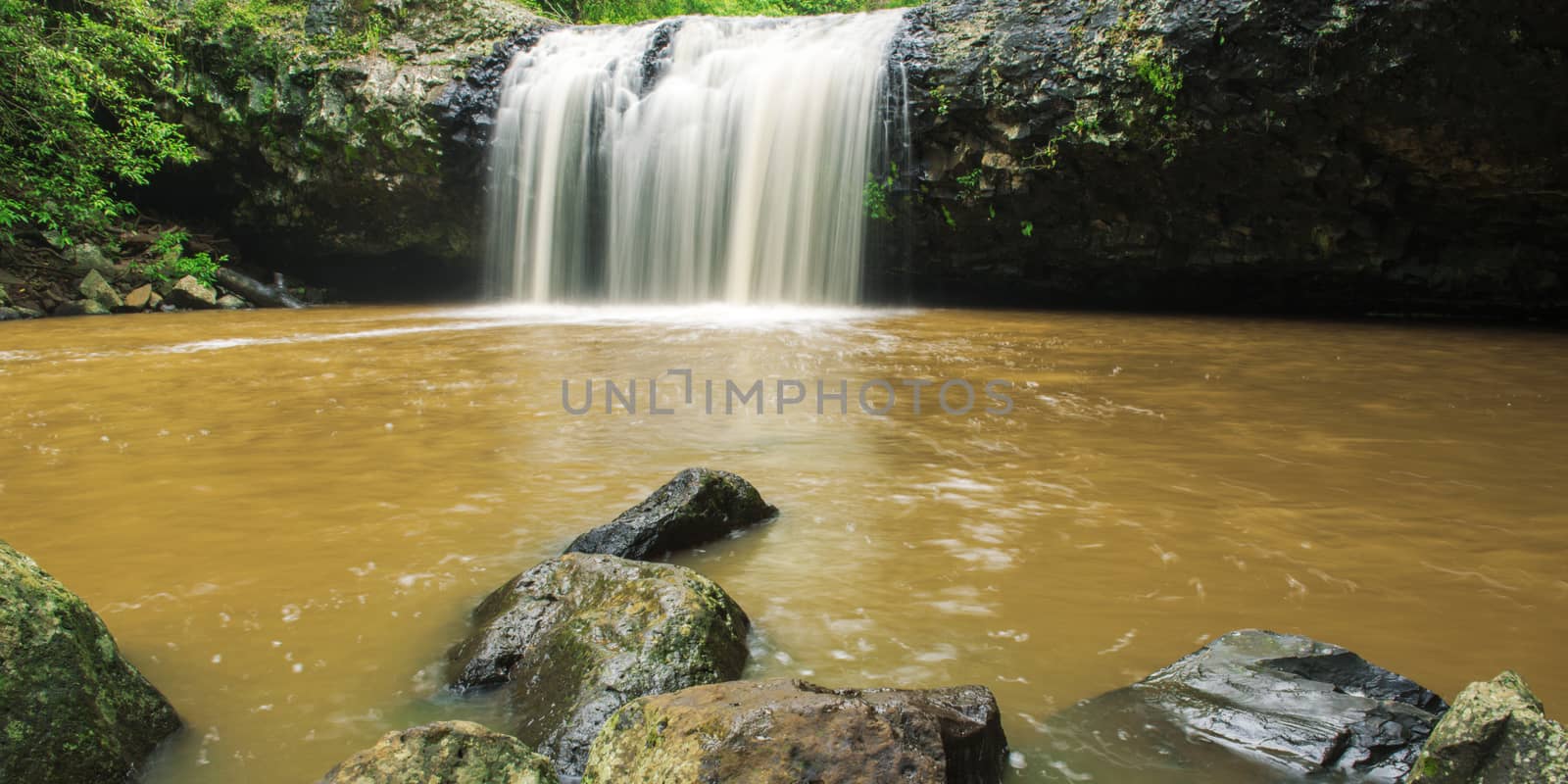 Lip falls in Beechmont, Queensland, Australia. Located in the Denham Reserve.