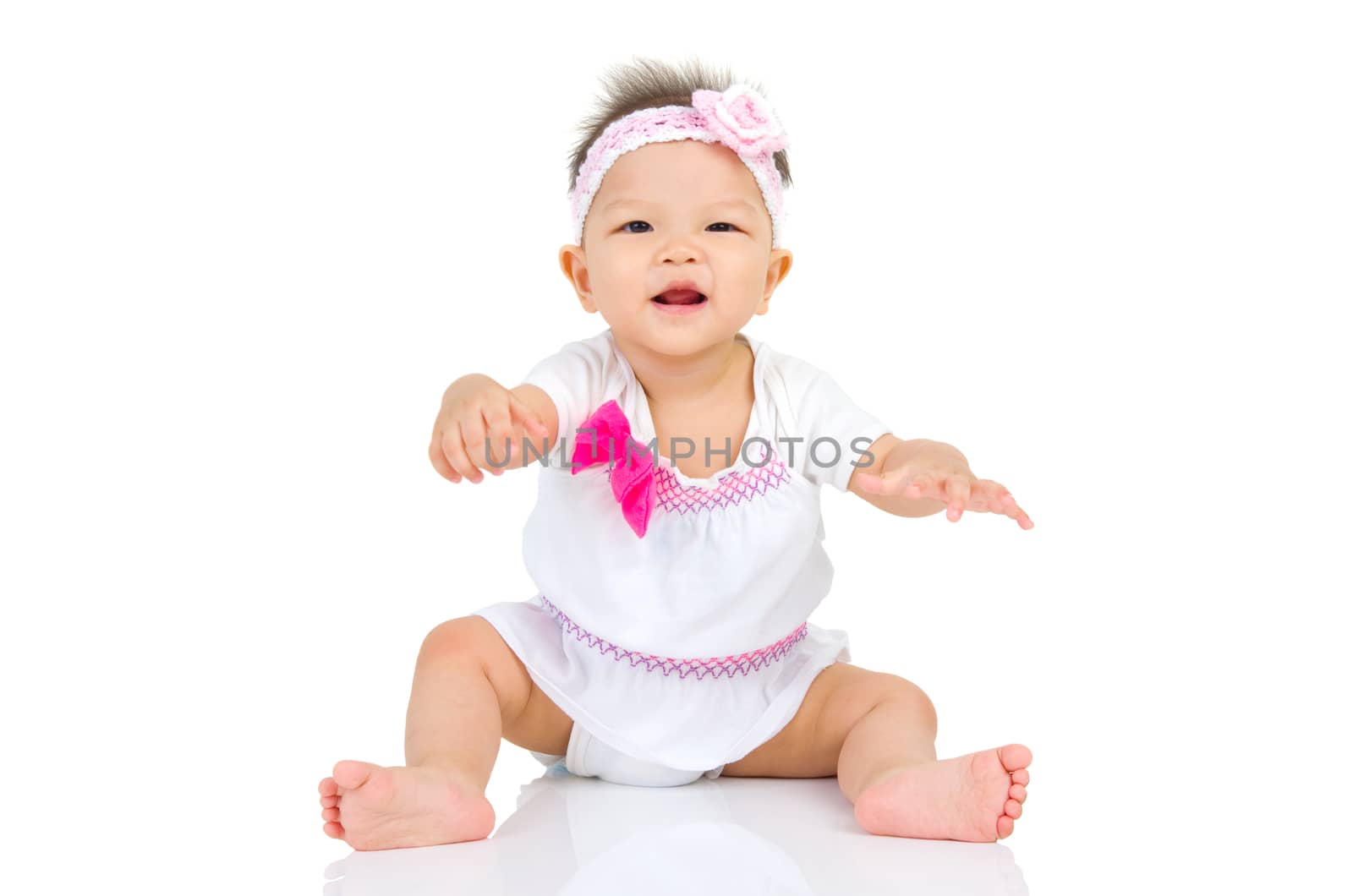 crawling beautiful baby girl