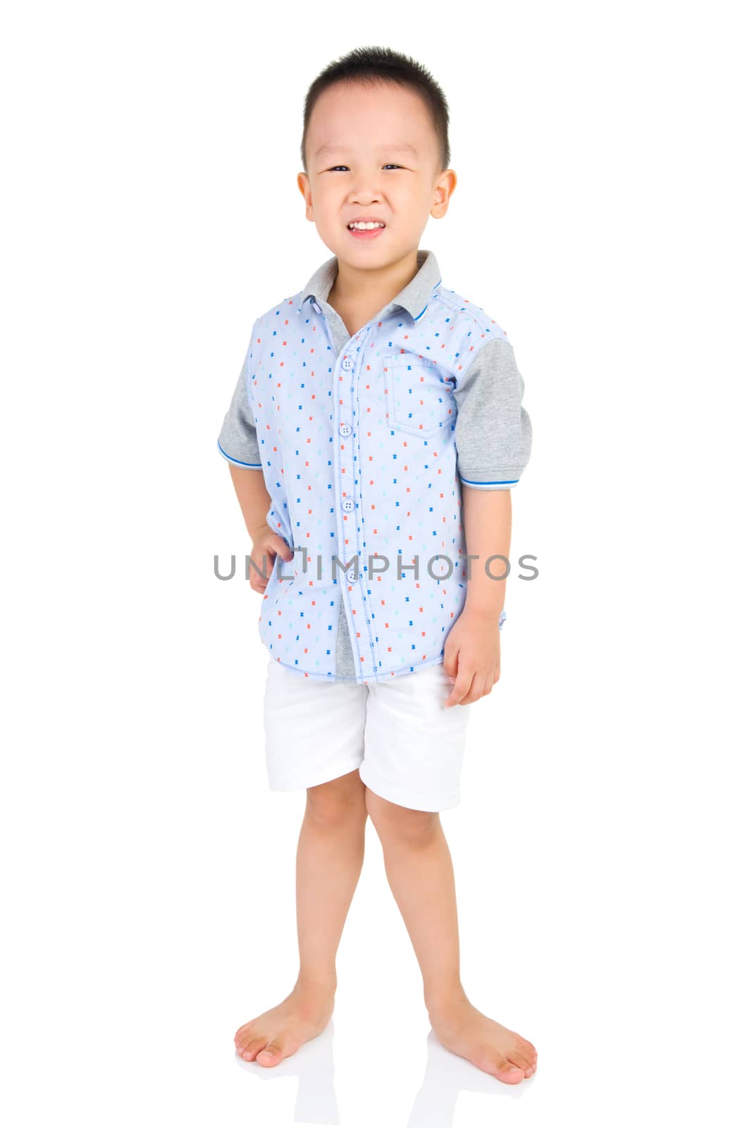 asian boy isolated on white background