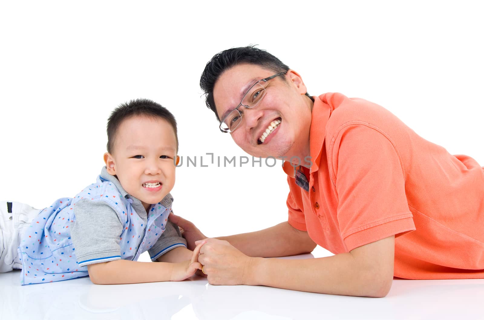 Asian father and son