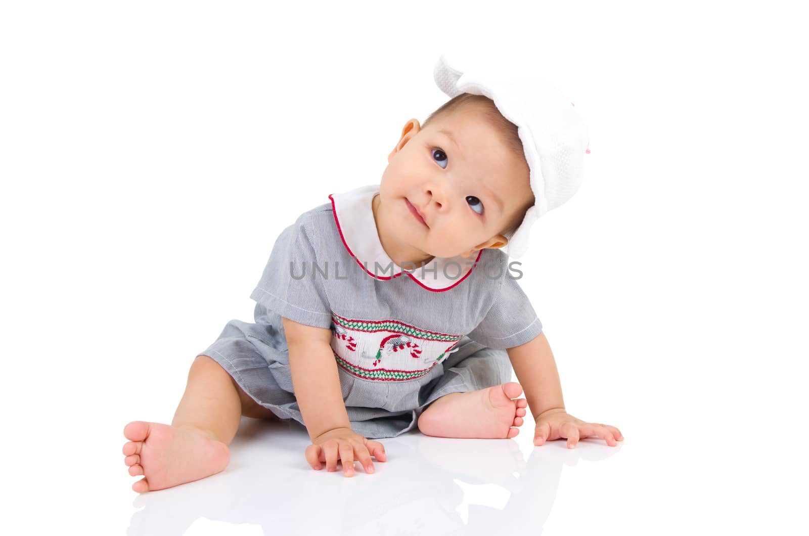 crawling beautiful baby girl