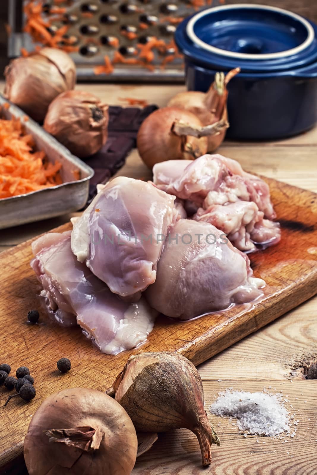 raw fillet of chicken meat by LMykola