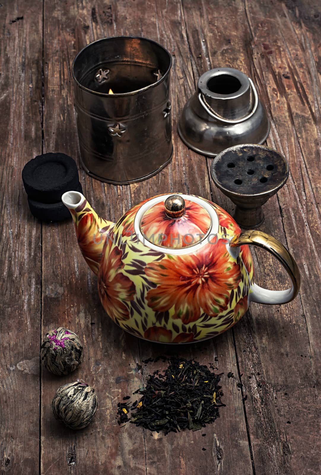 hookah and dry elite tea leaves by LMykola