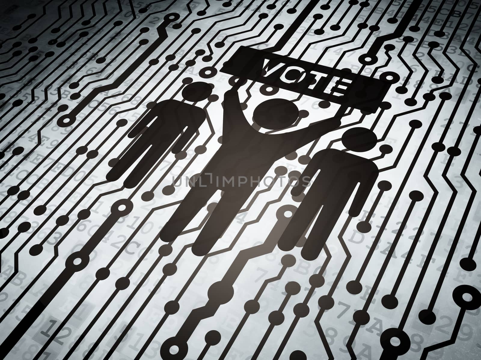 Political concept: circuit board with Election Campaign by maxkabakov