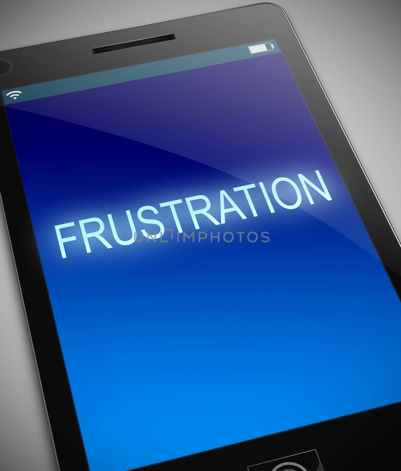 Illustration depicting a phone with a frustration concept.