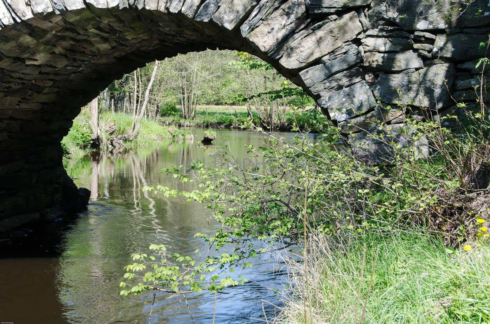 old stonebridge over the cold water one sunny day in early spring