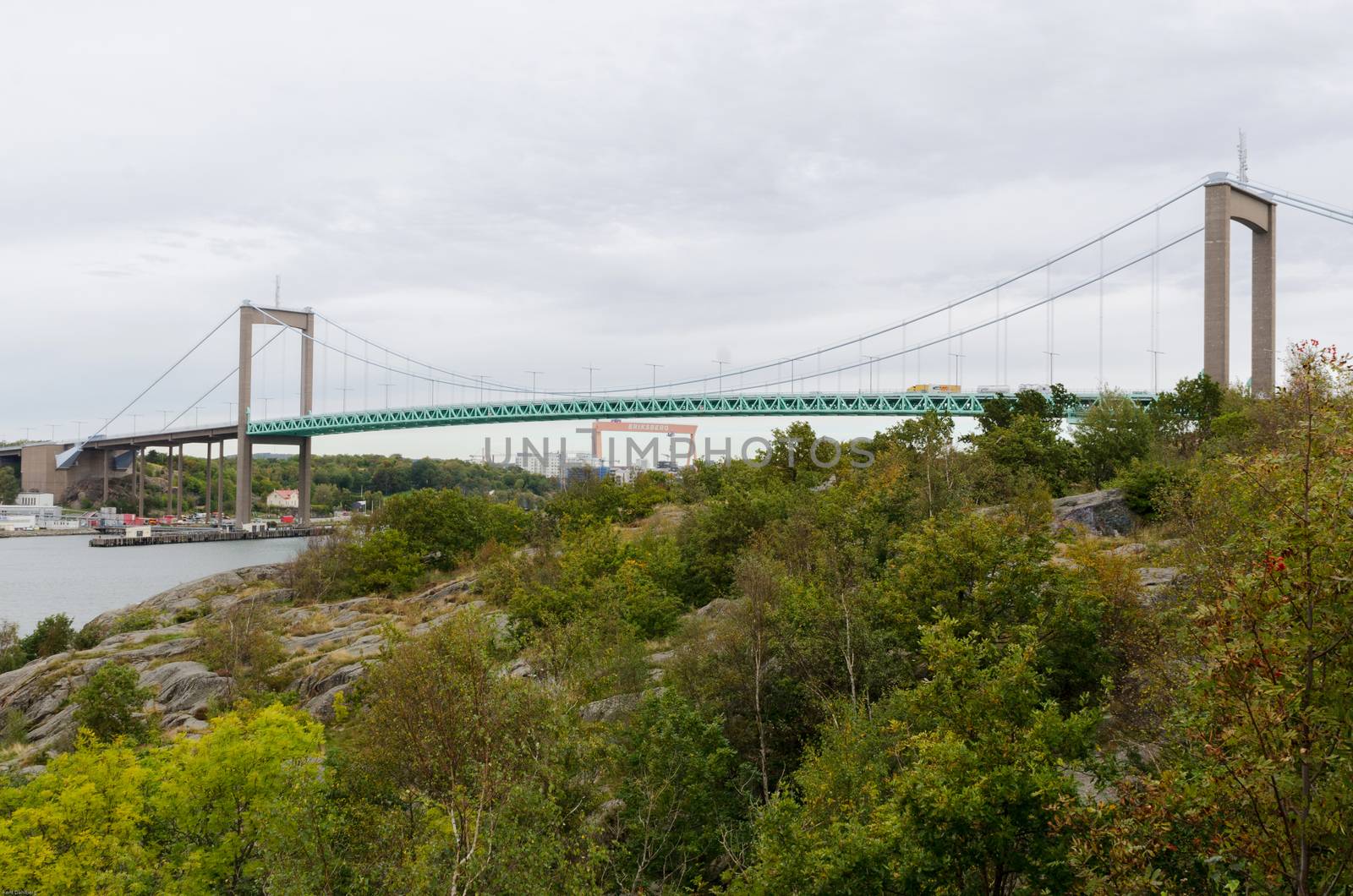 the way in to Gothenburg harbour when you pass the bridge you are in the city harbour