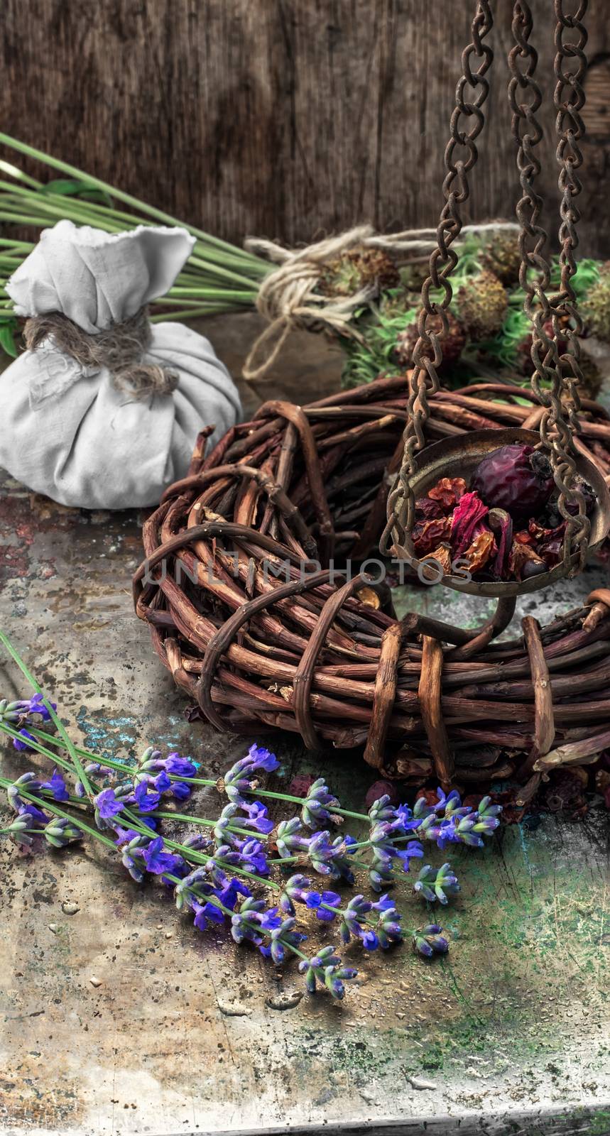 range is collected and dried medicinal herbs and plants for herbalism.Photo tinted