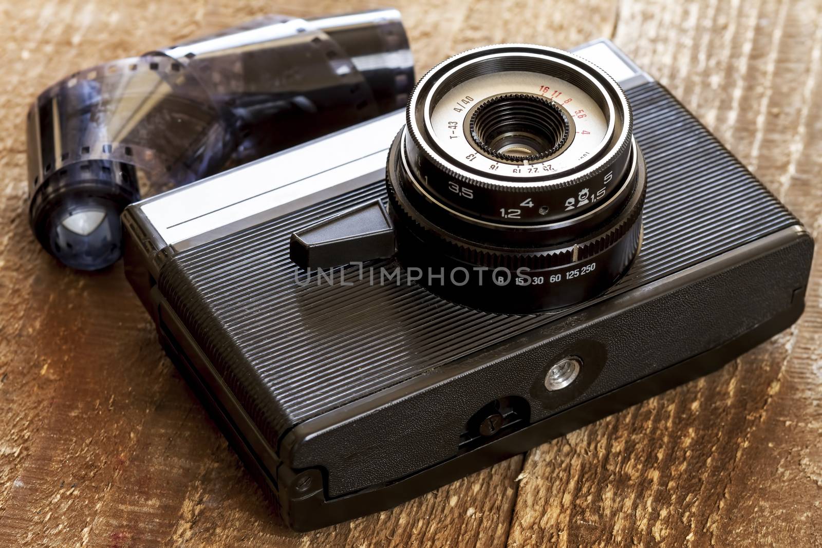 Vintage old film photo-camera  by manaemedia