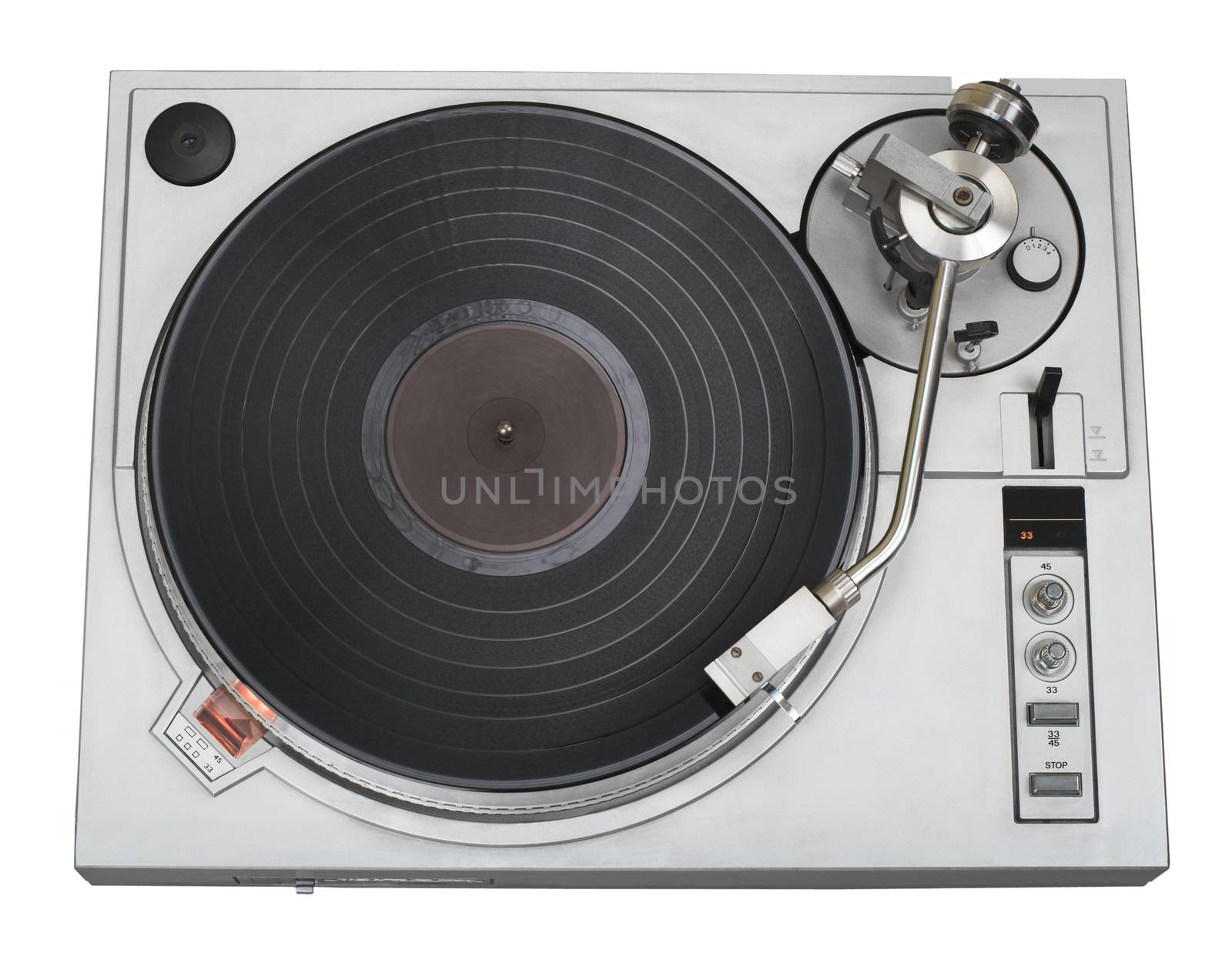 Stylish turntable with vinyl record cutout by vkstudio