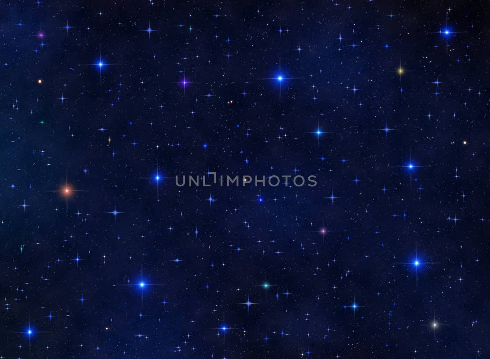 Detailed illustration of universe view. Made in image editor from scratch. Stars, planets, nebulas, constellations and clusters are presented.