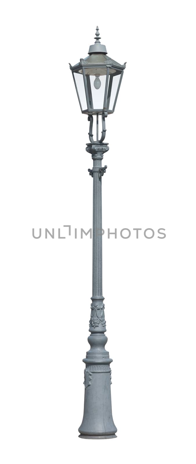 Street light cutout isolated on white background with clipping path