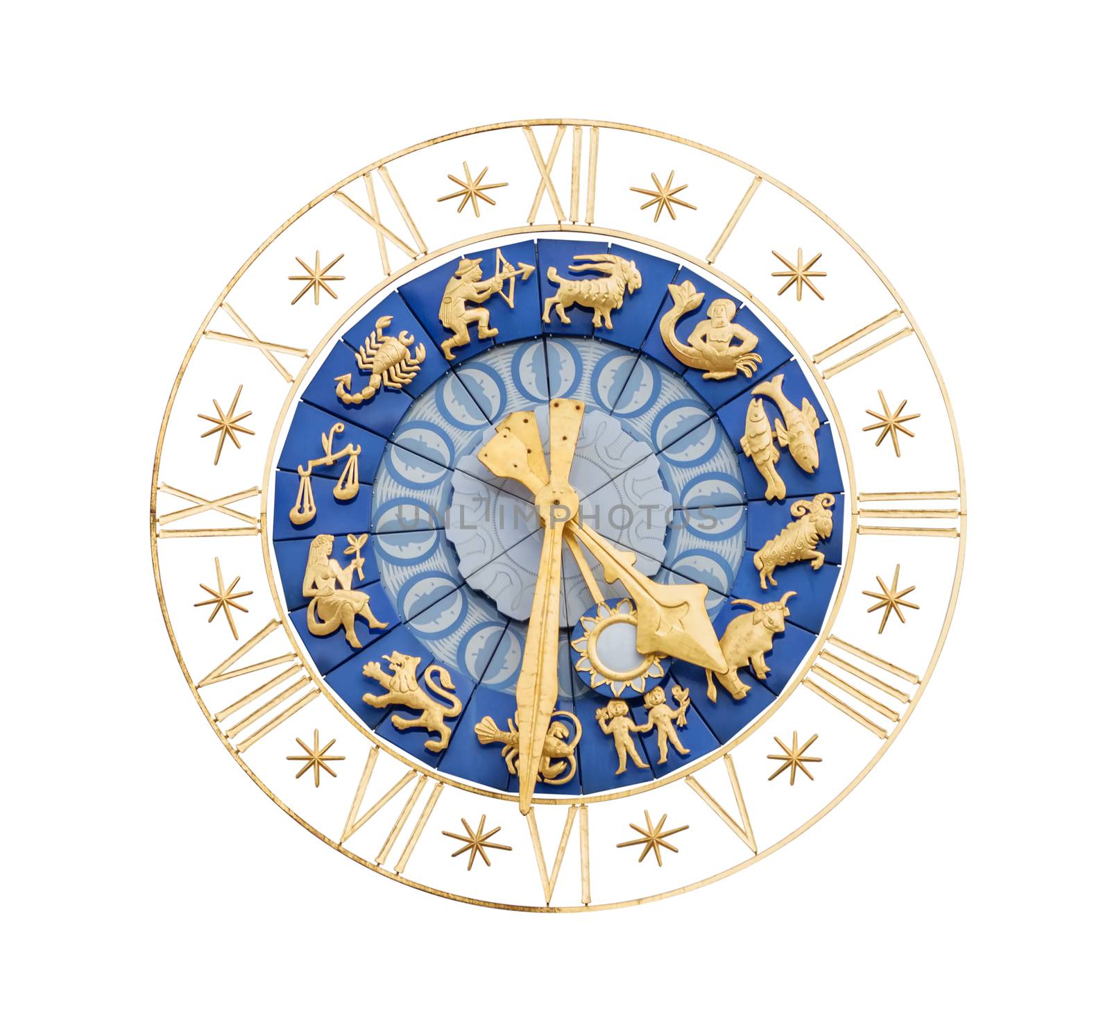 Medieval clock with Zodiac signs cutout by vkstudio