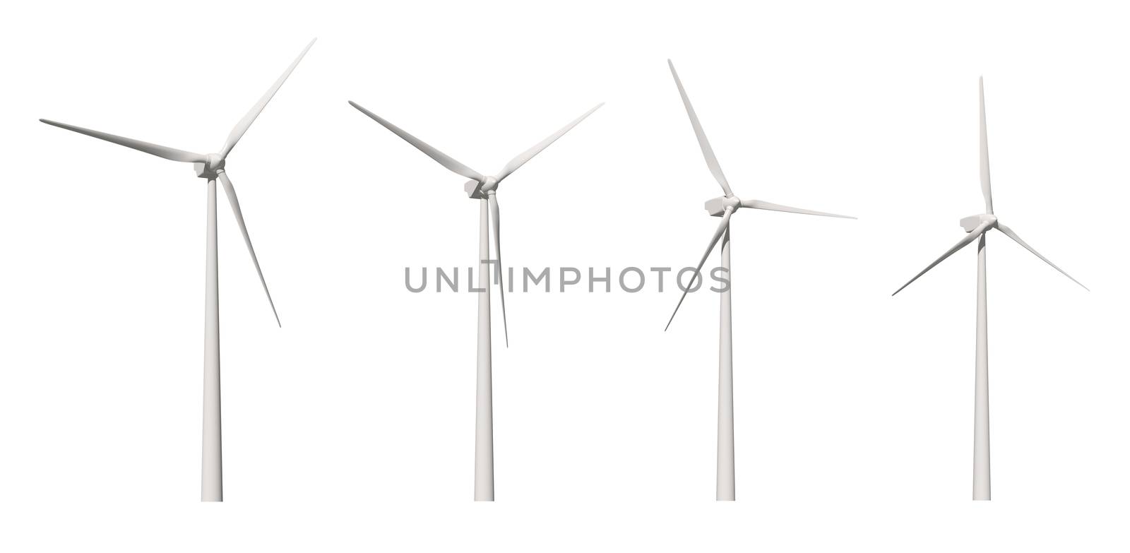 Wind-mill isolated on white background with clipping path