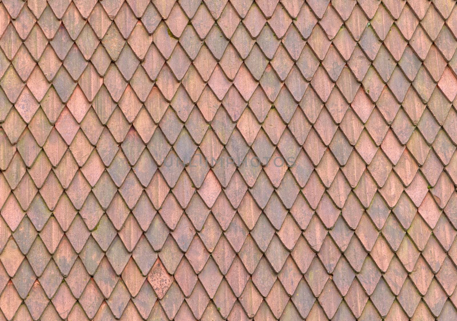 Roof Tile texture material of european medieval building by vkstudio