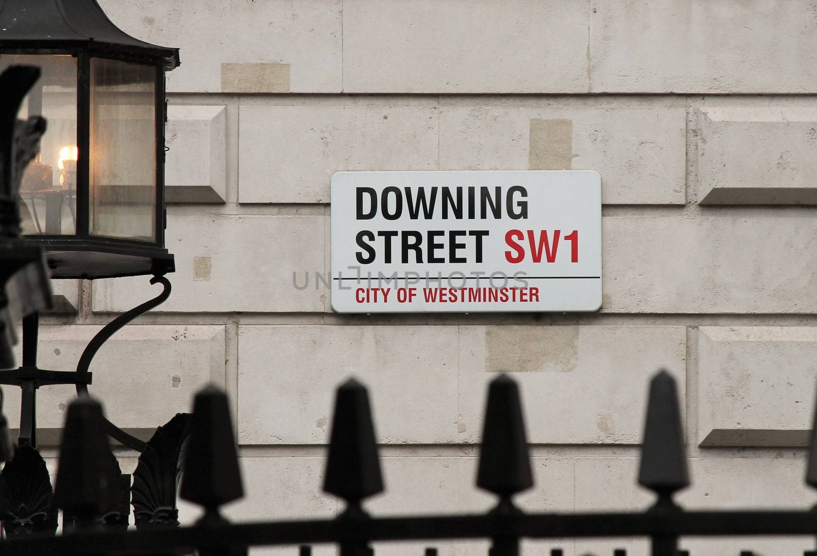 LONDON, UK - MARCH 9TH 2014: Downing Street in Westminster, London onthe 9th March 2014. by cheekylorns