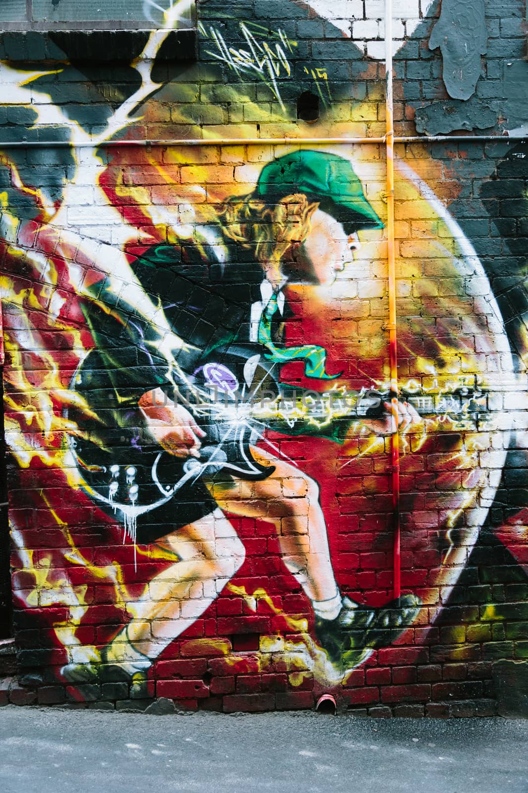 Mural of Angus Young in AC/DC Lane, Melbourne by davidhewison
