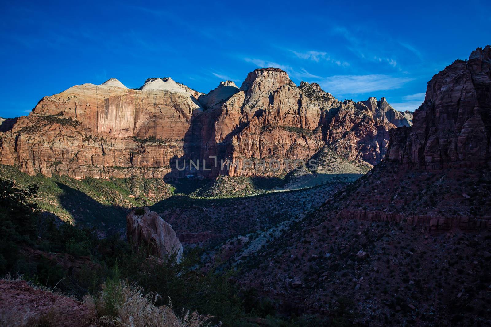 Zion National Park in Utah, at dawn.