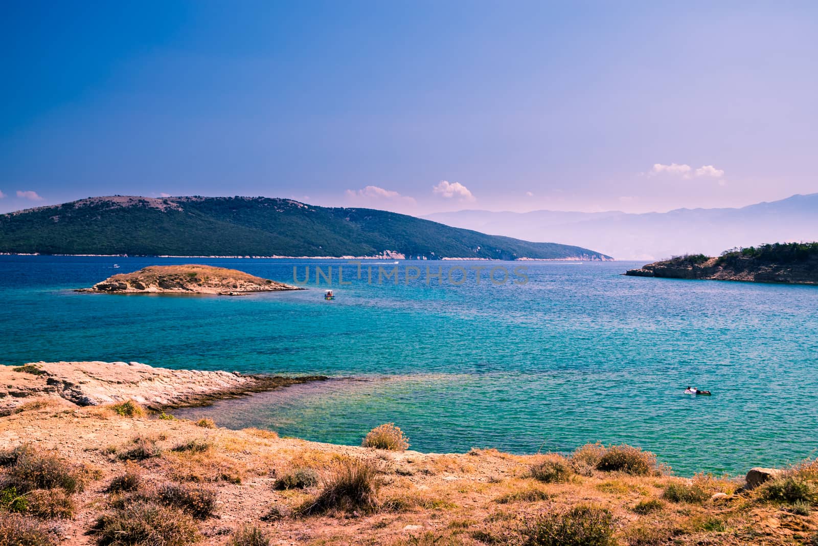 The pristine coastline and crystal clear water of the island of Rab, Croatia.