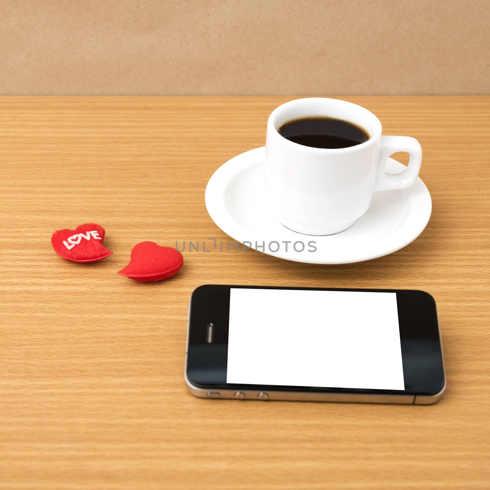coffee cup and phone and heart by ammza12