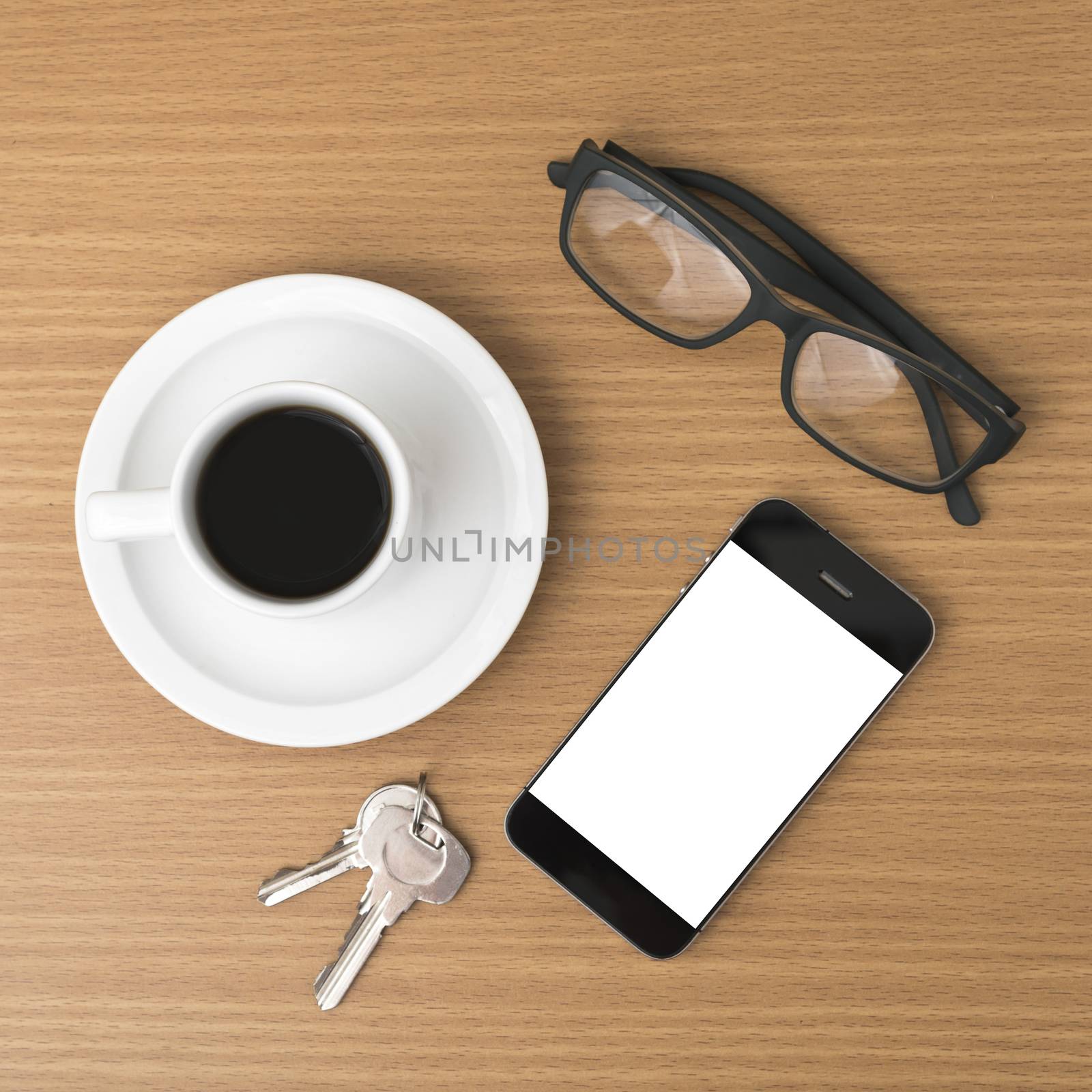 coffee cup and phone with key by ammza12