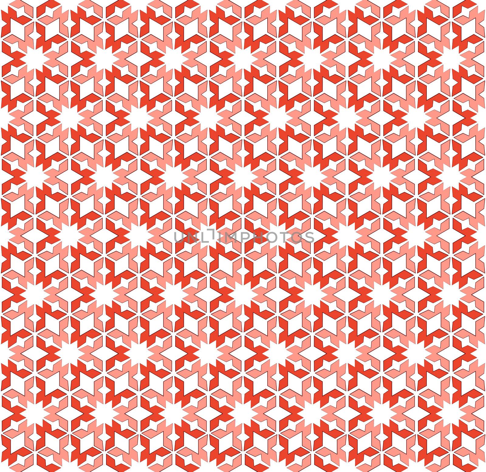 Abstract background or hexagonal pattern pink red textile