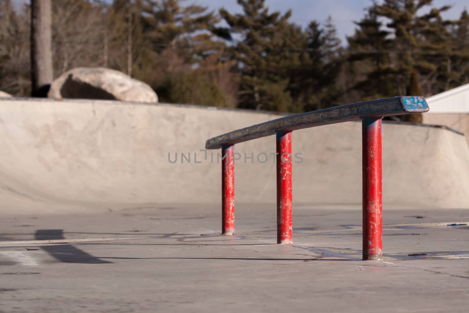 skateboard rail in a park by Ralli