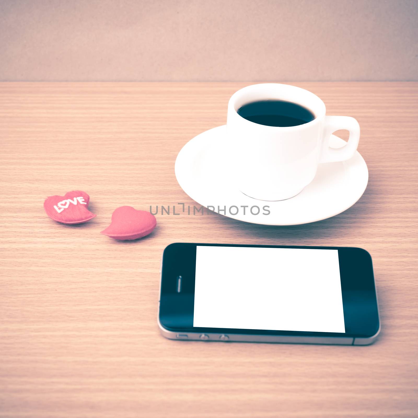 coffee cup and phone and heart by ammza12