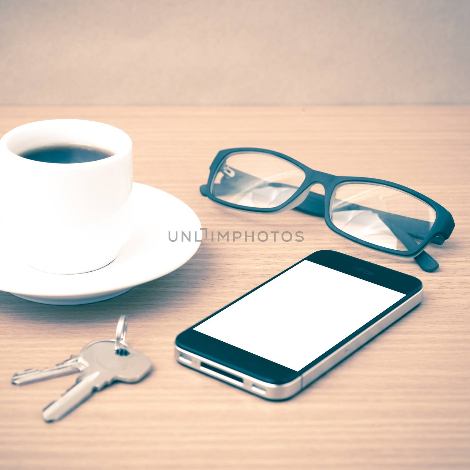 coffee cup and phone with key by ammza12