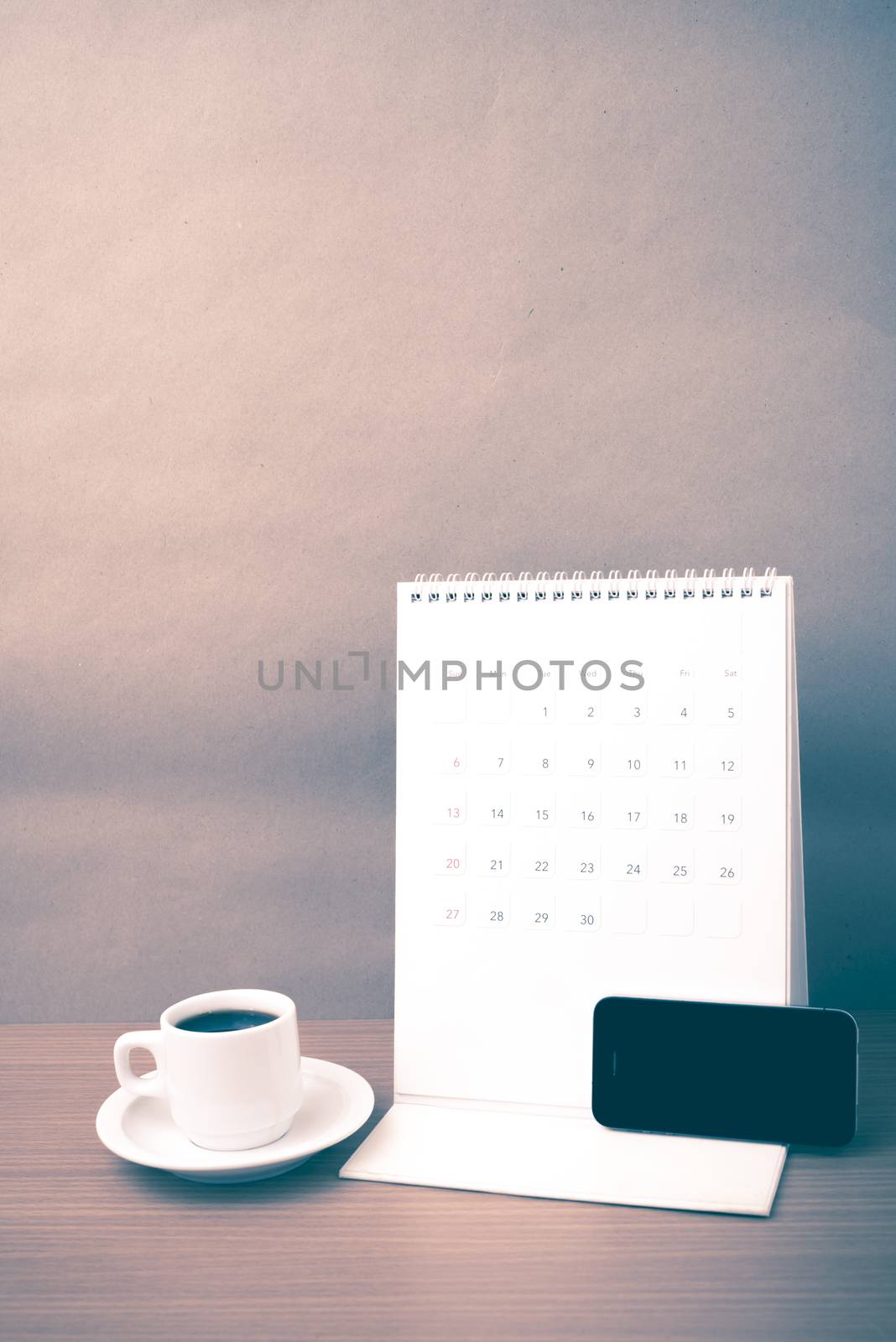 coffee cup and phone and calendar by ammza12