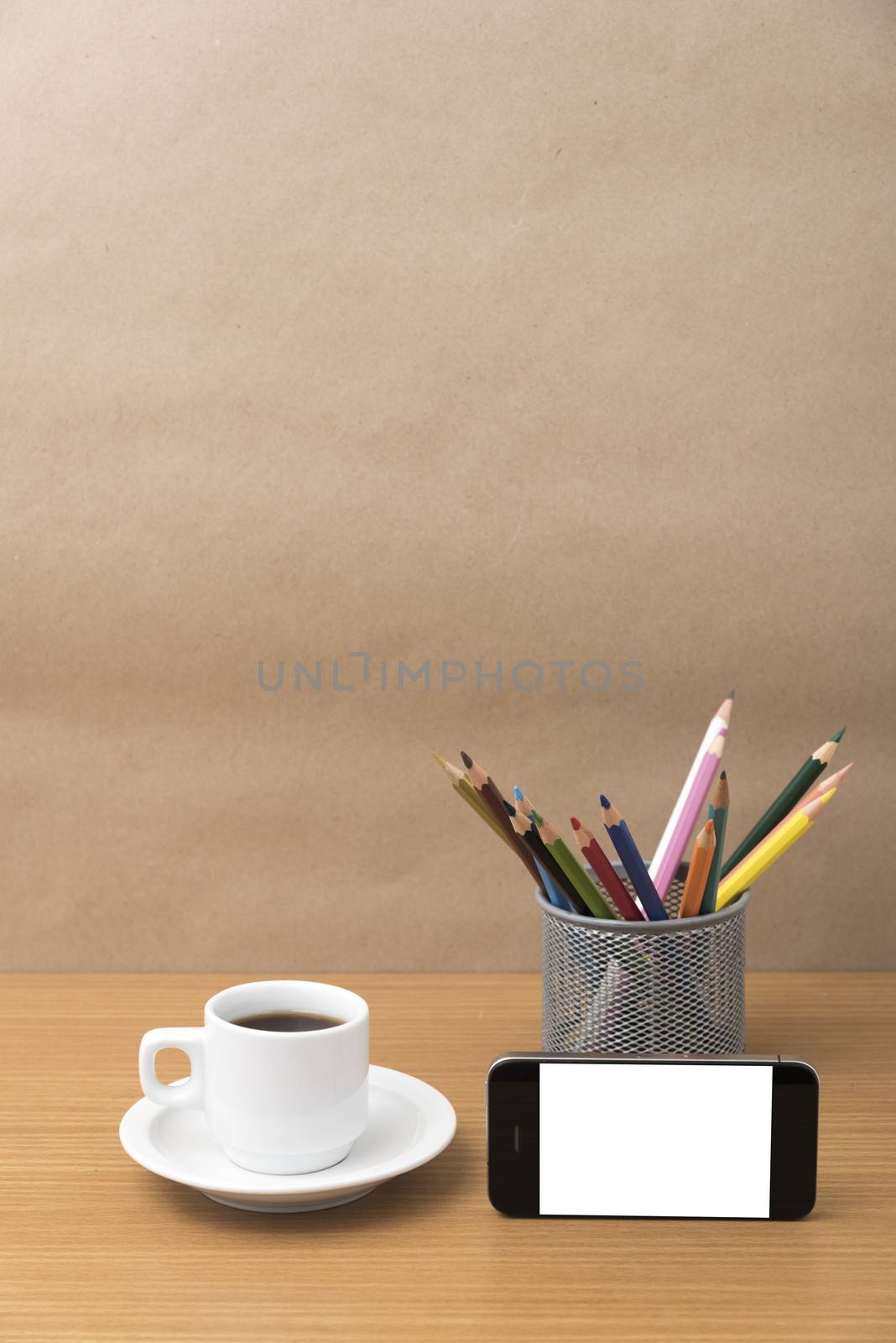 coffee cup and phone with color pencil by ammza12