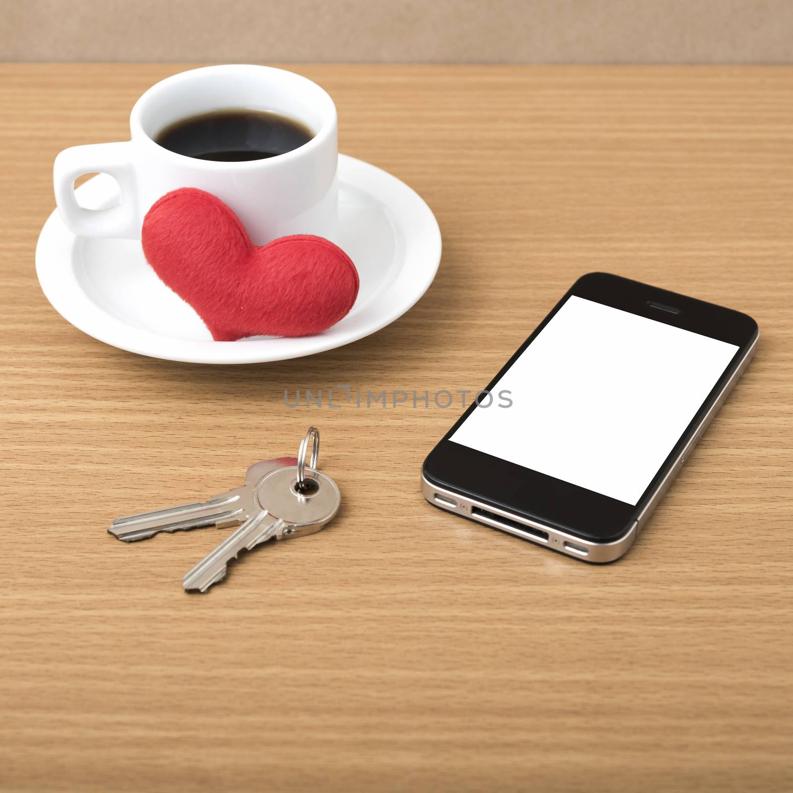 coffee phone key and heart by ammza12