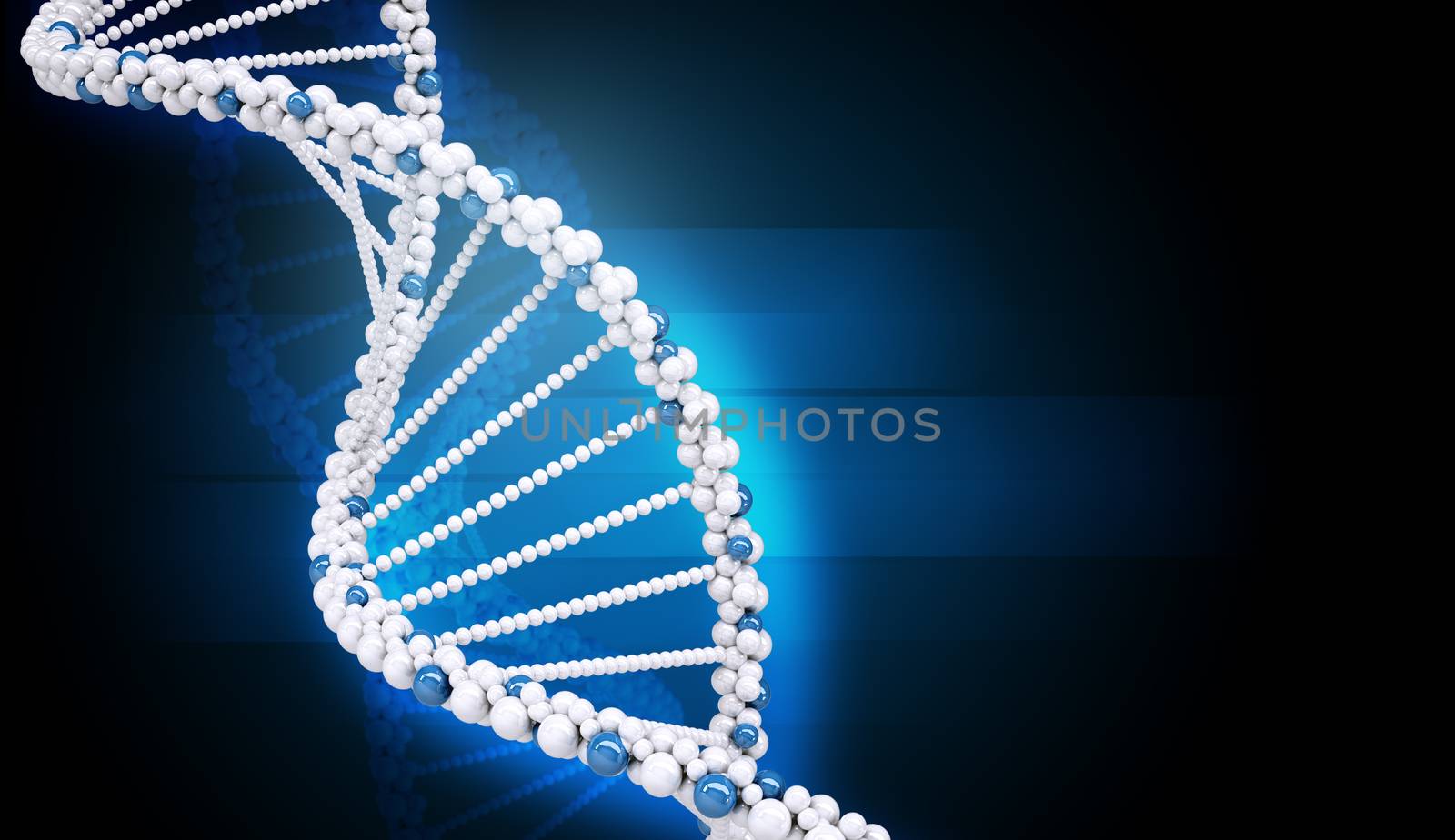 DNA molecule on blue by cherezoff