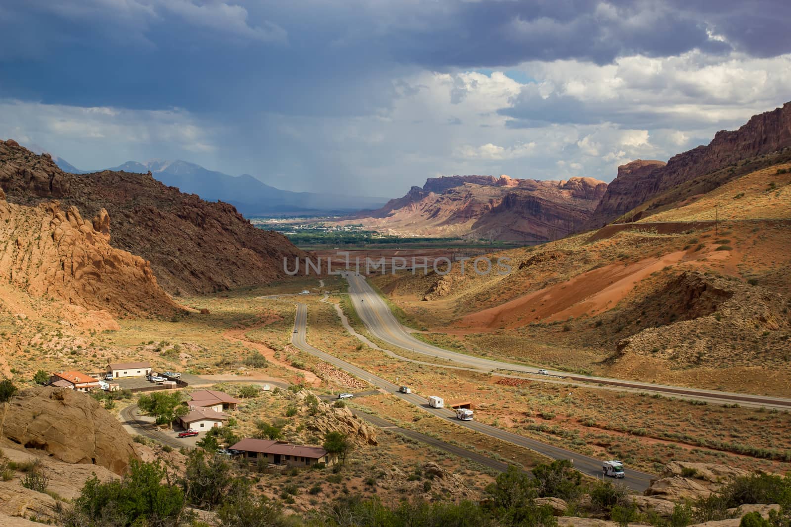 Rock formations, mittens, pillars and examples of erosion and weathering can all be found in Arches National Park, Utah.