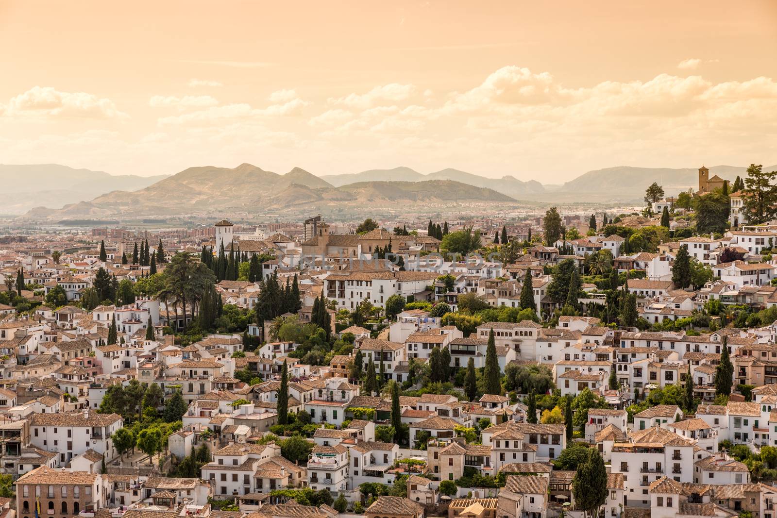 Houses in the city of Granada, Andalusia, Spain