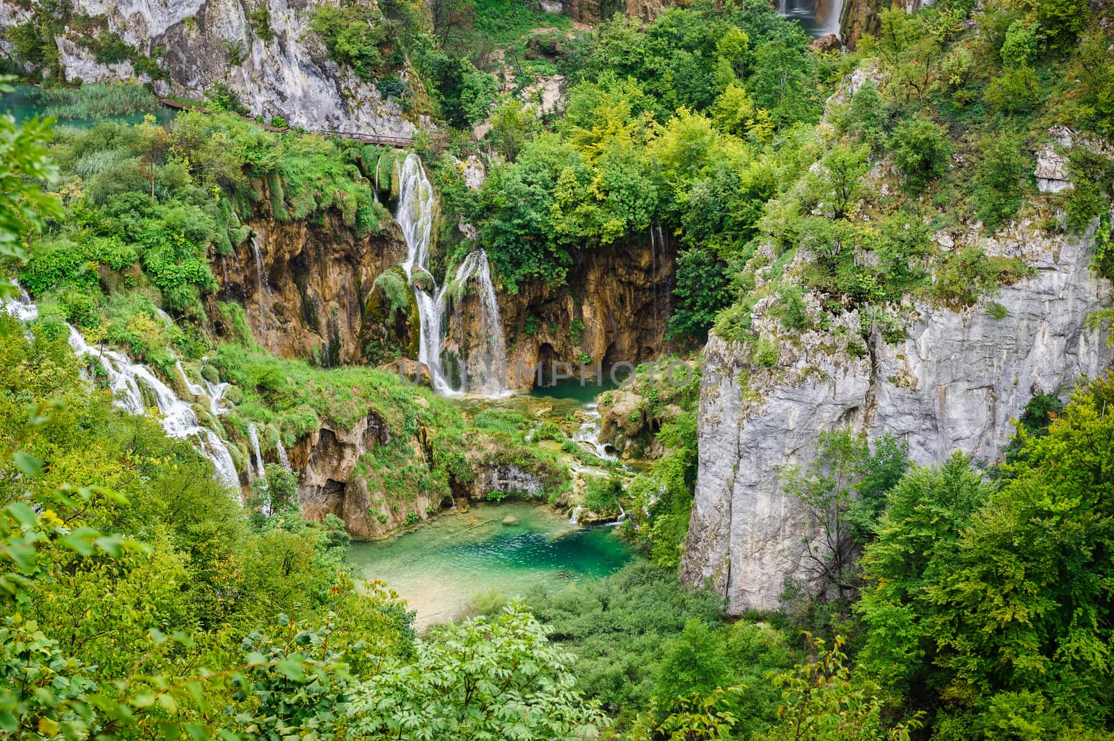 Waterfalls in Plitvice Lakes National Park, Croatia by starush